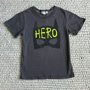 Joah Love Kids hero Batman short Sleeve V-neck T-shirt Gray/neon/Black 4